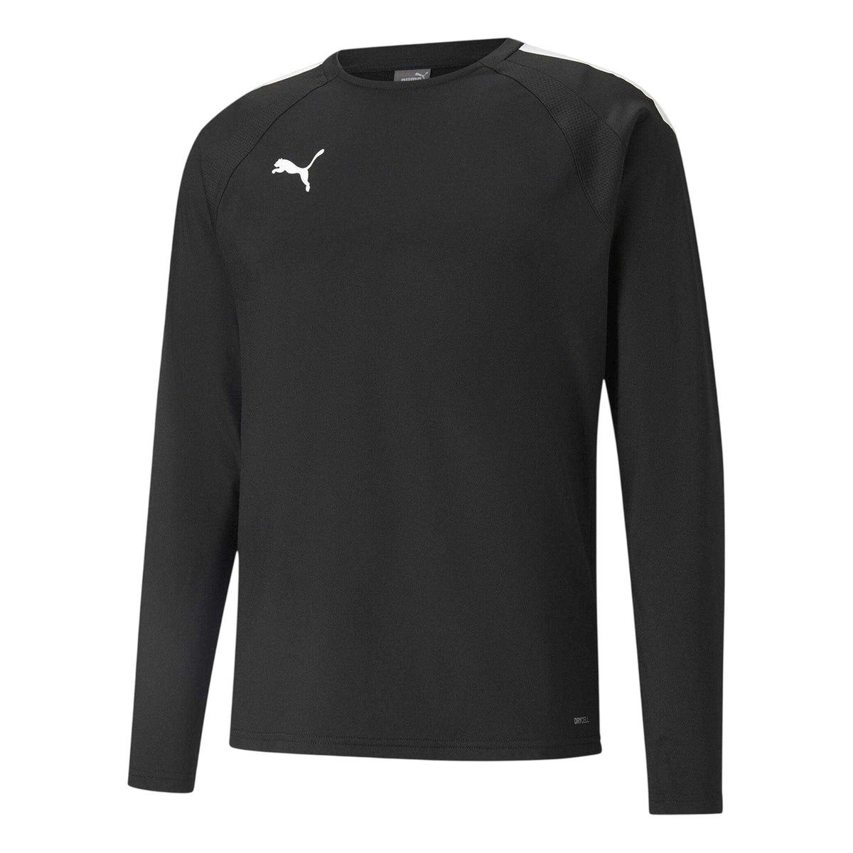 Black-White - Front - Puma Mens TeamLIGA Long-Sleeved T-Shirt