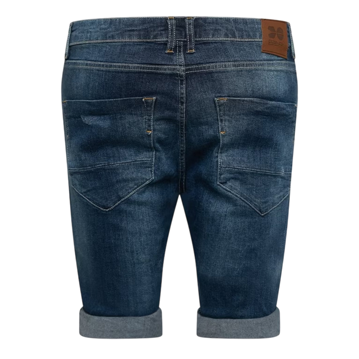 Mid Wash - Back - Crosshatch Mens Riptrey Denim Ripped Shorts