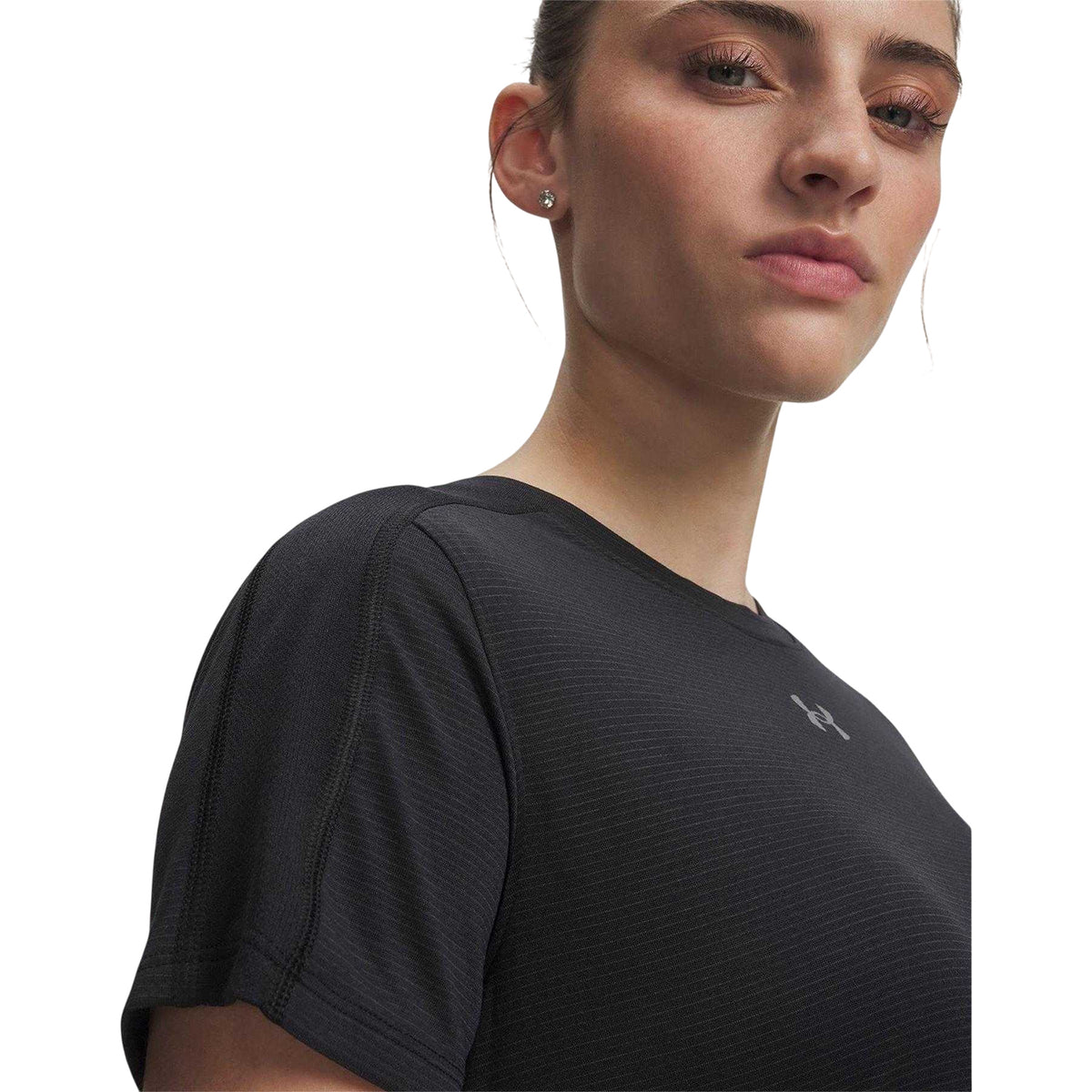 Black - Side - Under Armour Womens-Ladies Velociti T-Shirt