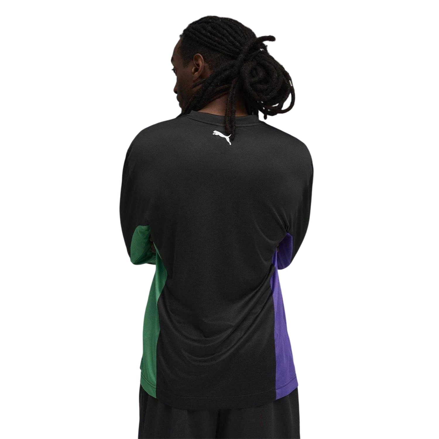 Black - Lifestyle - Puma Mens Hoopaverse Shooting Performance Long-Sleeved Top