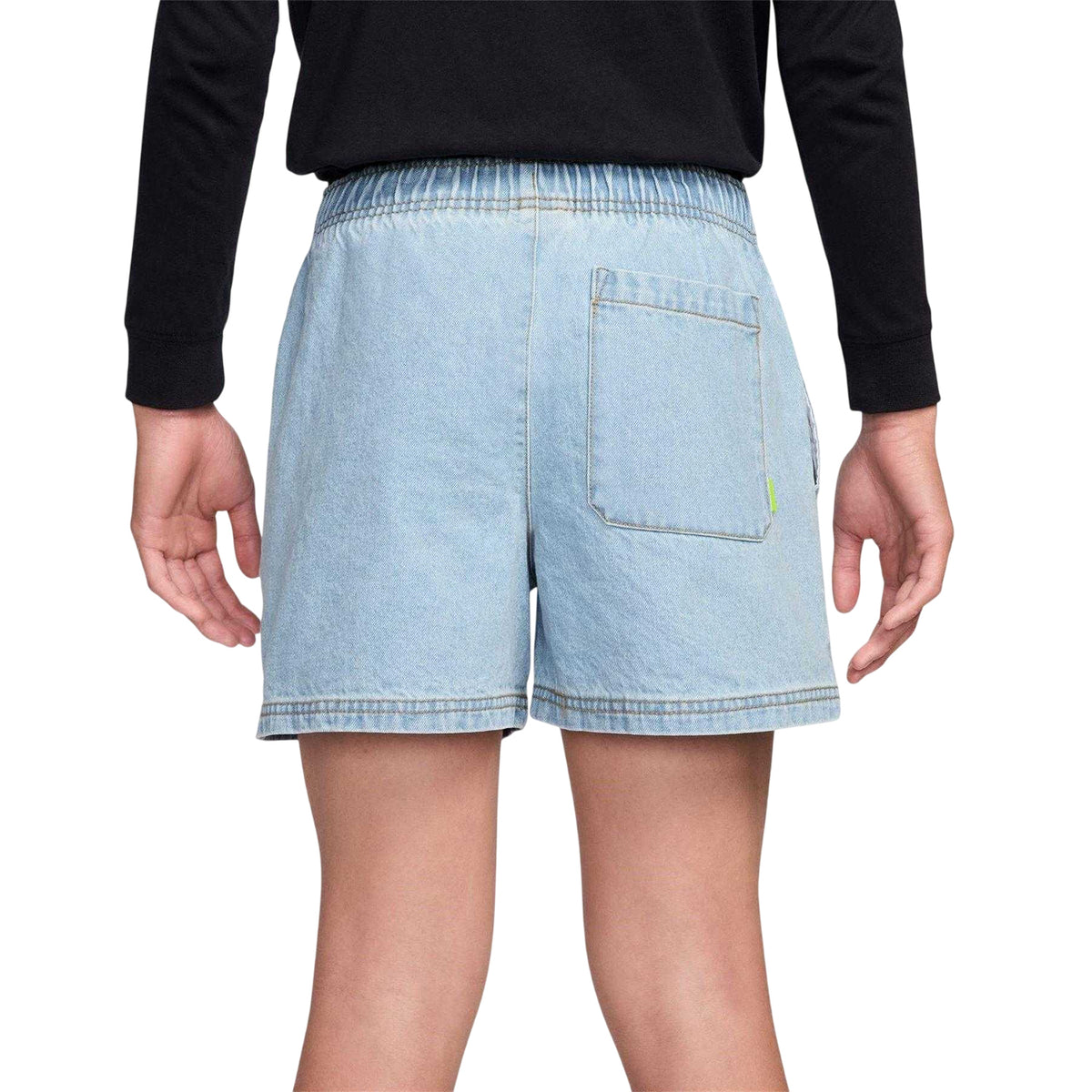 Light Blue - Back - Nike Childrens-Kids Denim Embroidered Logo Shorts