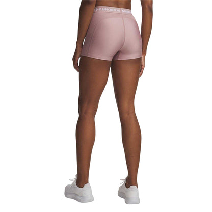 Pink - Back - Under Armour Womens-Ladies Ribbed Compression Shorts
