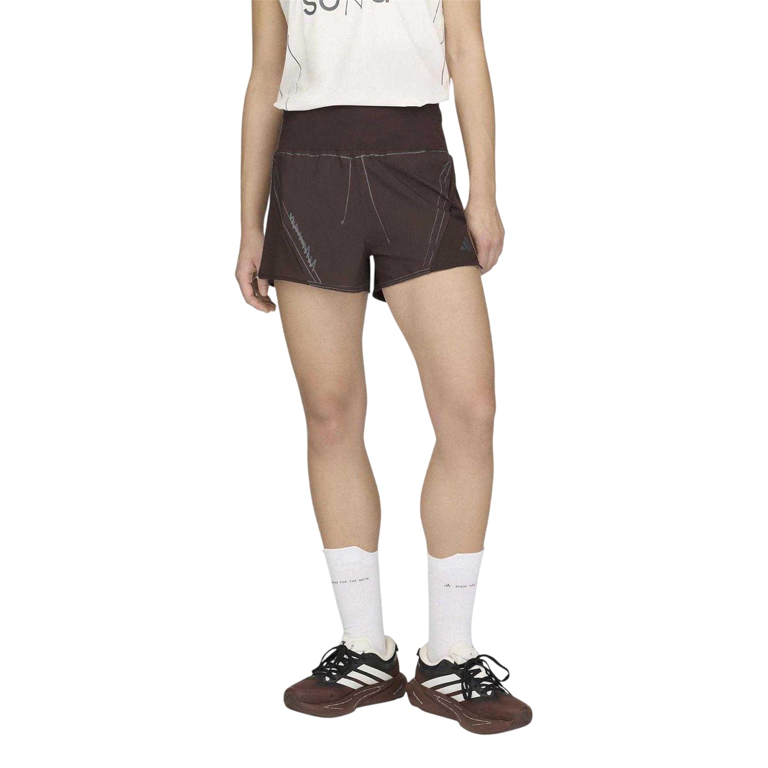 Coffee - Side - Adidas Womens-Ladies Song For The Mute Regular Running Shorts