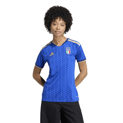 Blue-White - Side - Adidas Womens-Ladies World Cup Italy Football Shirt