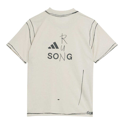 Ivory - Back - Adidas Mens Doodle Logo Loose Fit T-Shirt