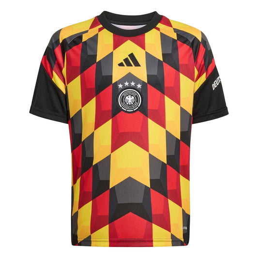 Black-Yellow - Front - Adidas Childrens-Kids 2026 Pre Match Germany DFB Football Jersey