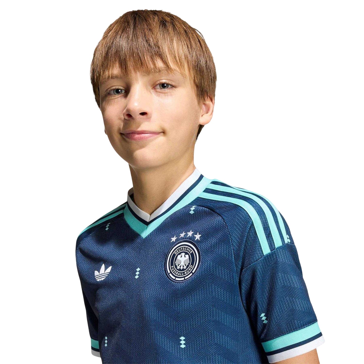 Navy-Black - Side - Adidas Childrens-Kids World Cup 2026 Germany DFB Away Shirt