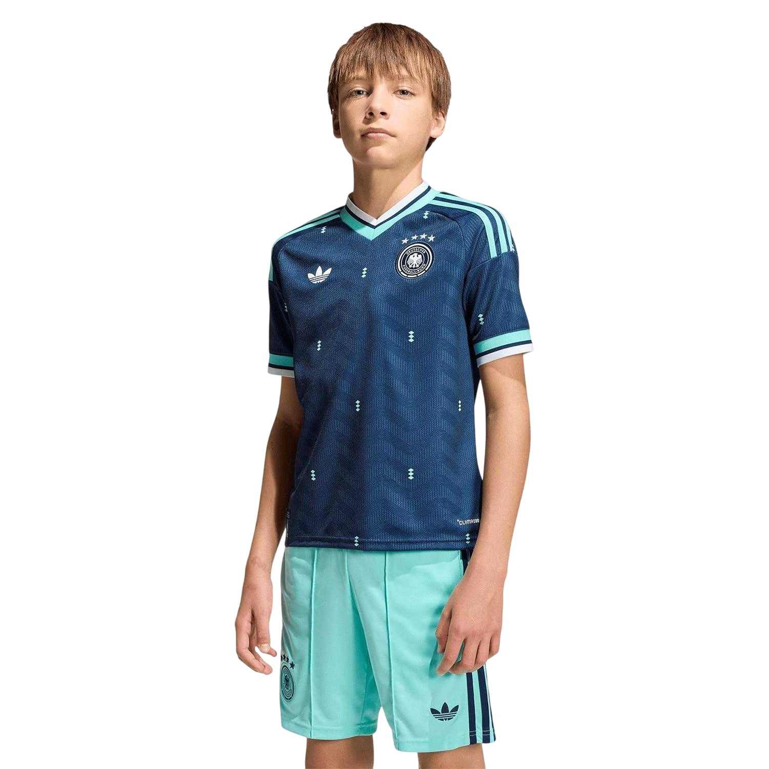 Navy-Black - Front - Adidas Childrens-Kids World Cup 2026 Germany DFB Away Shirt