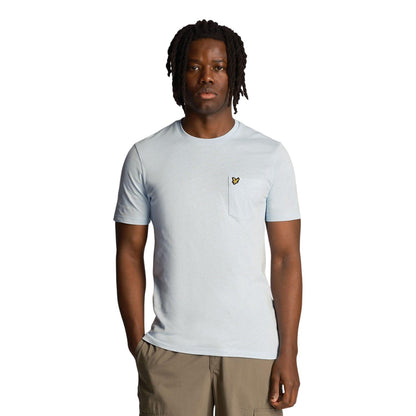 Light Blue - Back - Lyle & Scott Mens Pocket T-Shirt