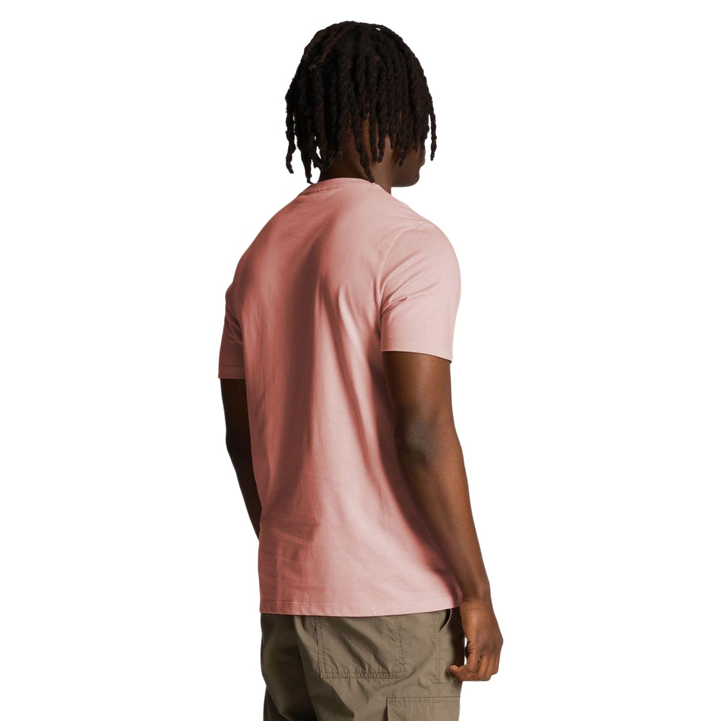 Pink - Back - Lyle & Scott Mens Pocket T-Shirt
