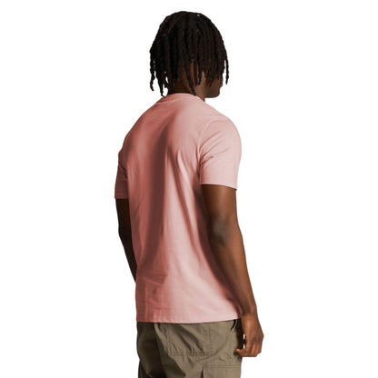 Pink - Back - Lyle & Scott Mens Pocket T-Shirt