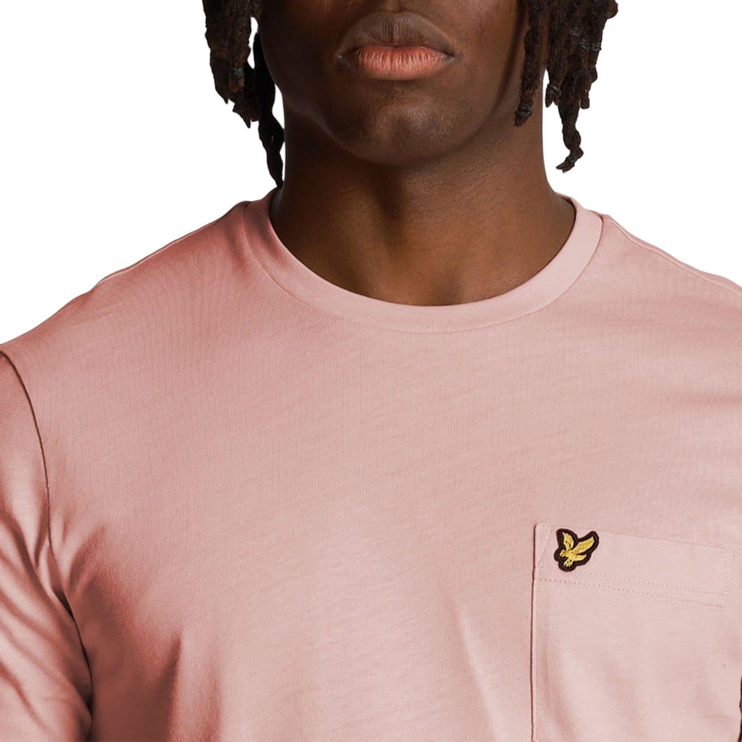 Pink - Side - Lyle & Scott Mens Pocket T-Shirt