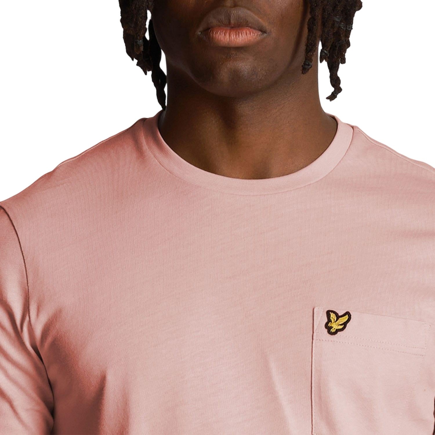 Pink - Side - Lyle & Scott Mens Pocket T-Shirt