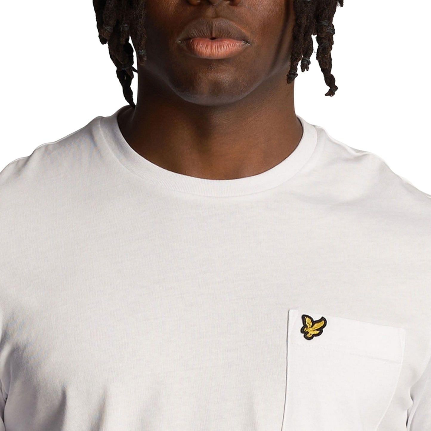 White - Side - Lyle & Scott Mens Pocket T-Shirt