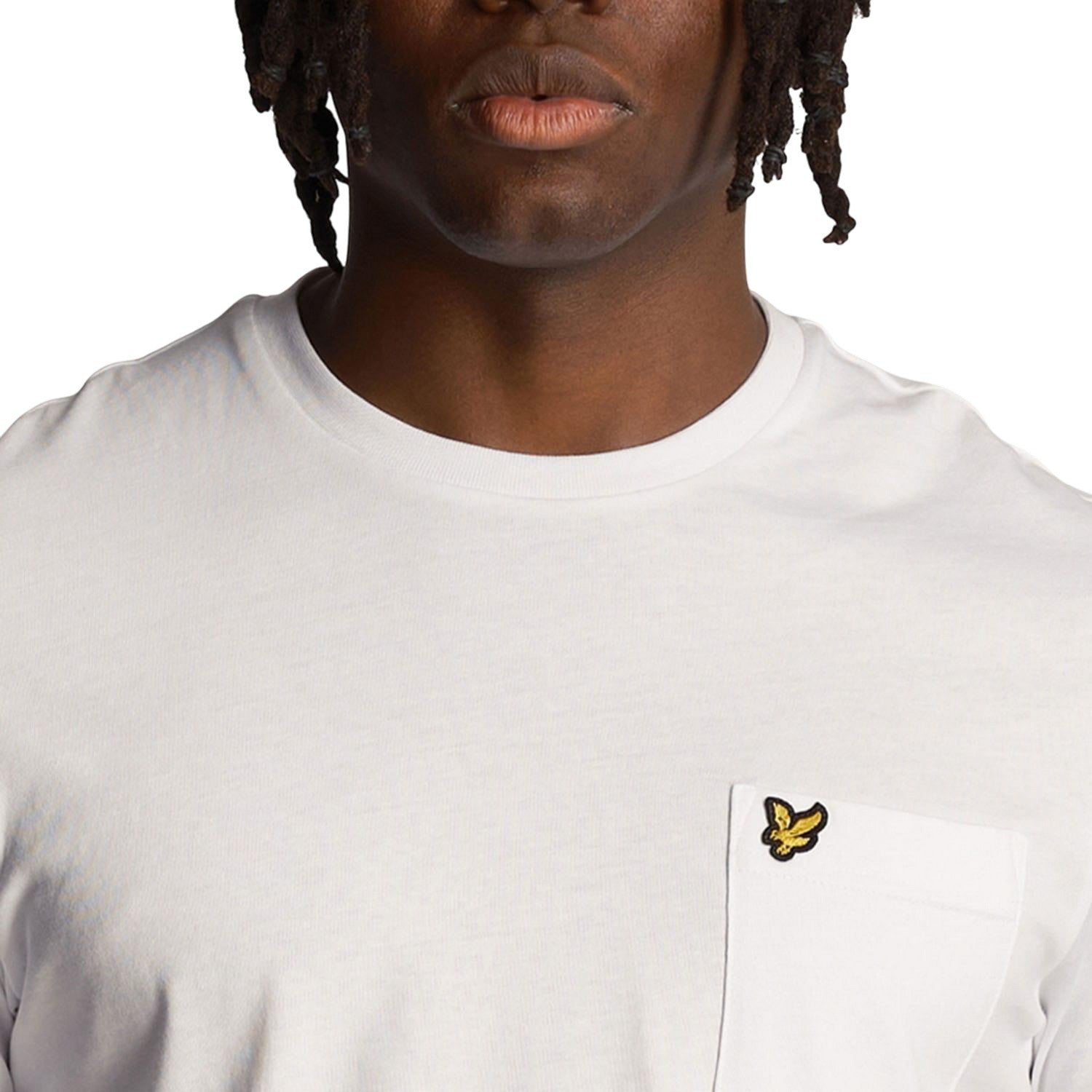 White - Side - Lyle & Scott Mens Pocket T-Shirt