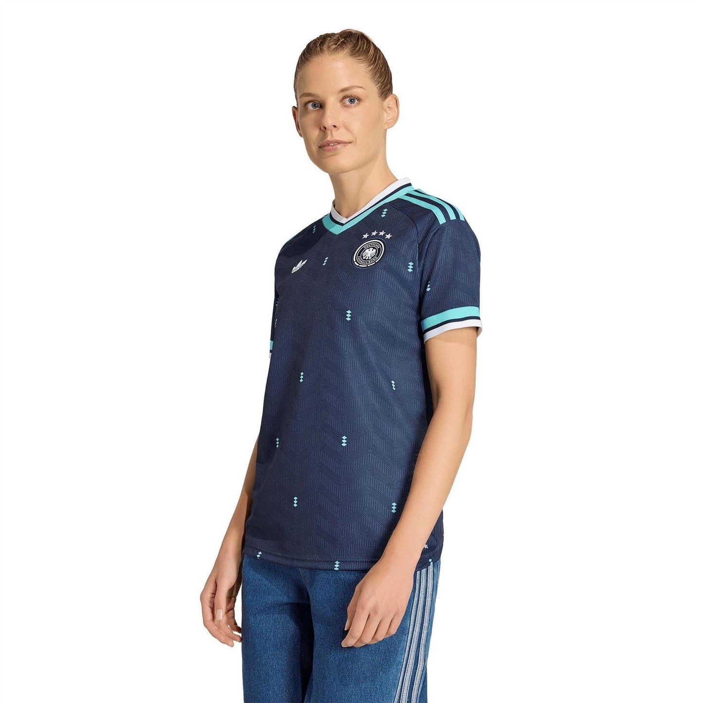 Navy-Black - Side - Adidas Womens-Ladies World Cup 2026 Germany DFB Away Shirt