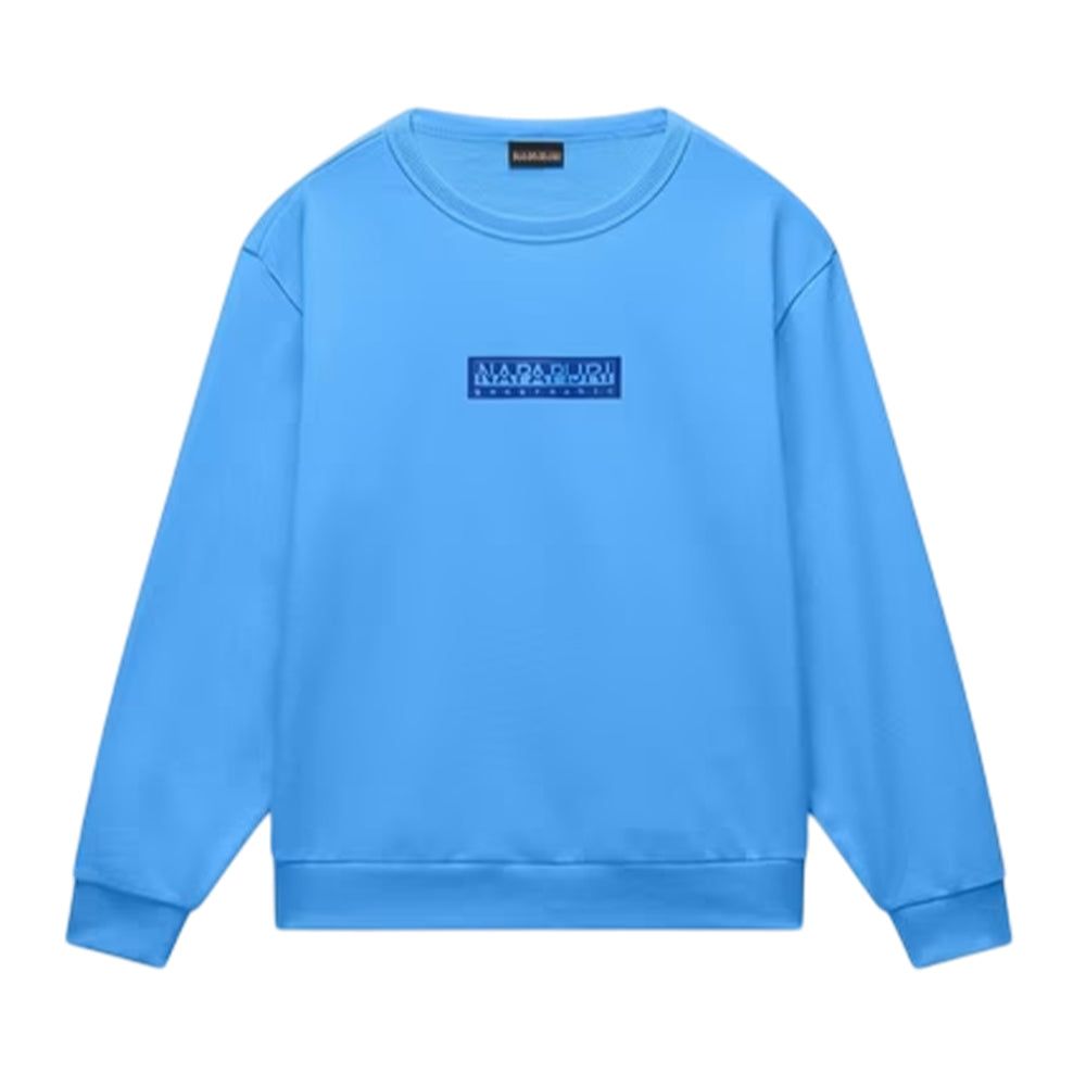 Blue - Front - Napapijri Childrens-Kids Box Logo Crew Neck Sweatshirt
