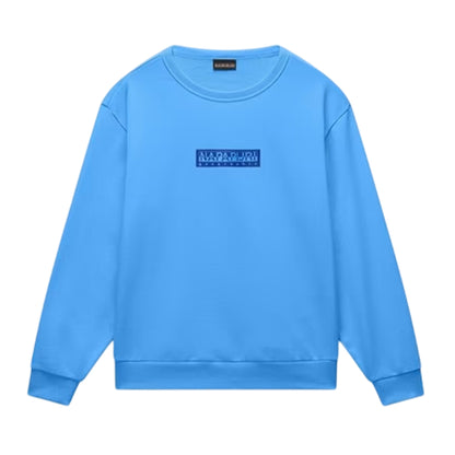 Blue - Front - Napapijri Childrens-Kids Box Logo Crew Neck Sweatshirt