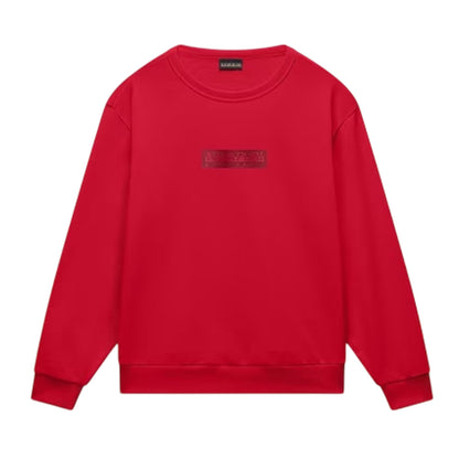 Red - Front - Napapijri Childrens-Kids Box Logo Crew Neck Sweatshirt