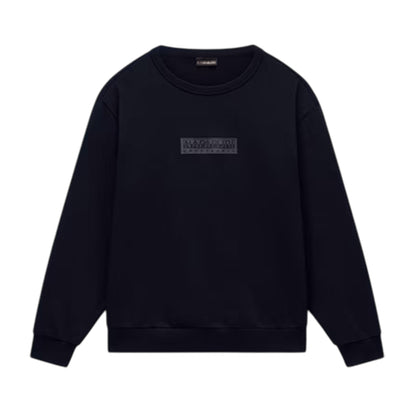 Black - Front - Napapijri Childrens-Kids Box Logo Crew Neck Sweatshirt