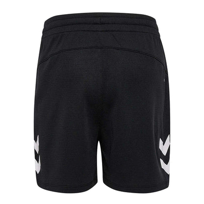 Black - Back - Hummel Childrens-Kids Lead Double Stripe Regular Training Shorts