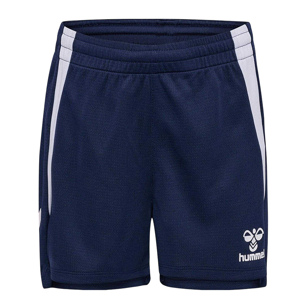Marine - Front - Hummel Childrens-Kids Lead Double Stripe Regular Training Shorts