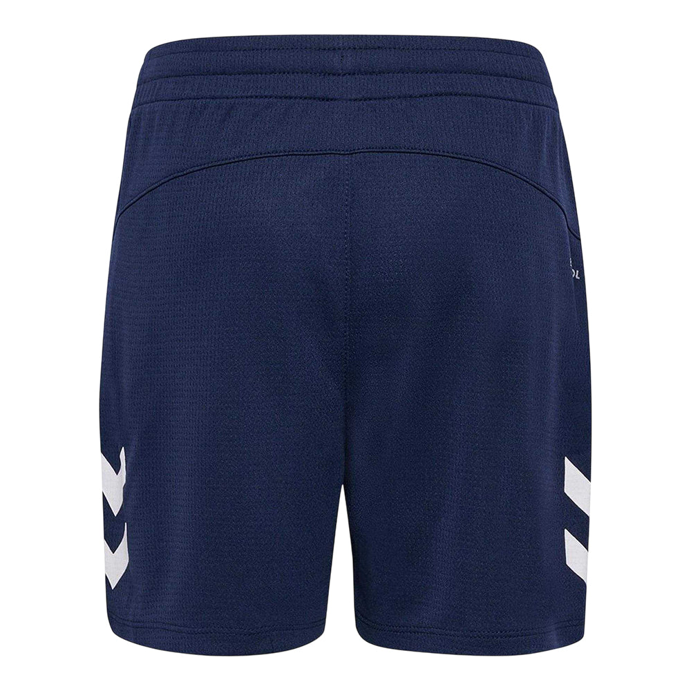 Marine - Back - Hummel Childrens-Kids Lead Double Stripe Regular Training Shorts