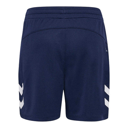 Marine - Back - Hummel Childrens-Kids Lead Double Stripe Regular Training Shorts