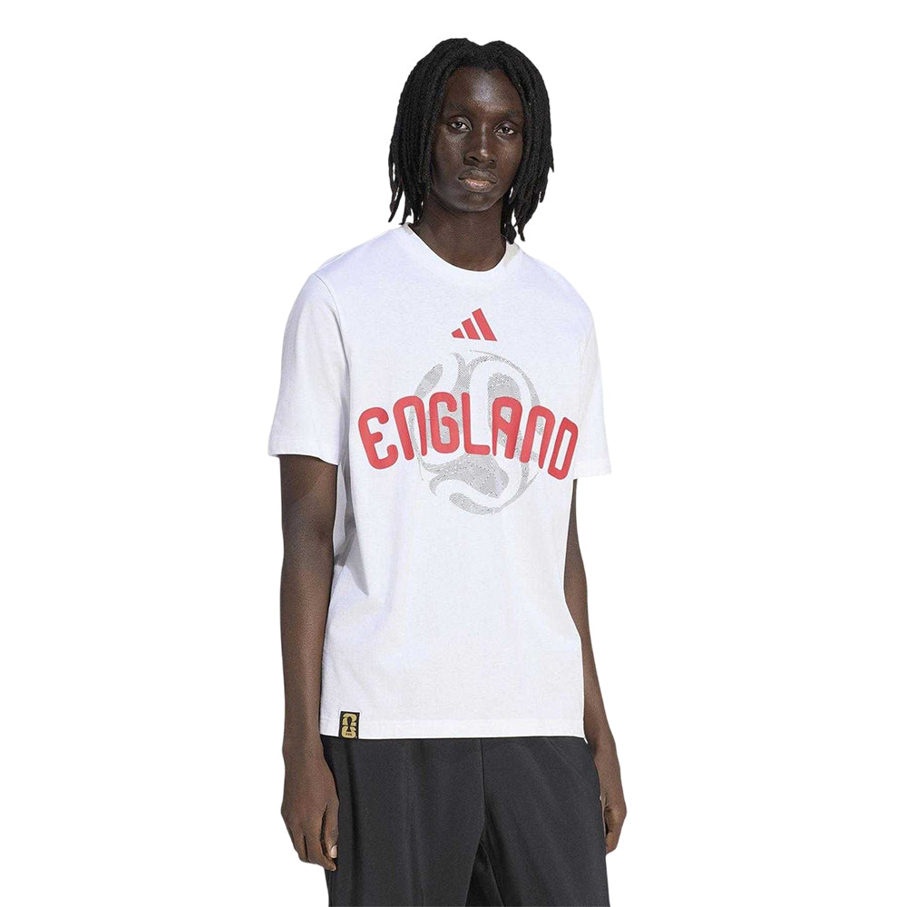 White - Side - Adidas Mens Graphic Print Short-Sleeved Football T-Shirt