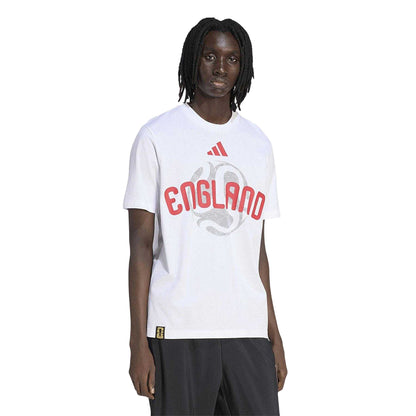 White - Side - Adidas Mens Graphic Print Short-Sleeved Football T-Shirt