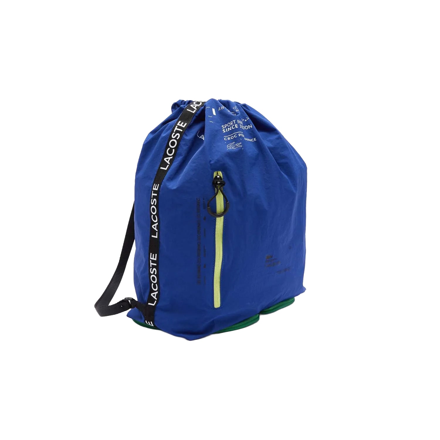 Blue - Front - Lacoste Nylon Foldable Backpack