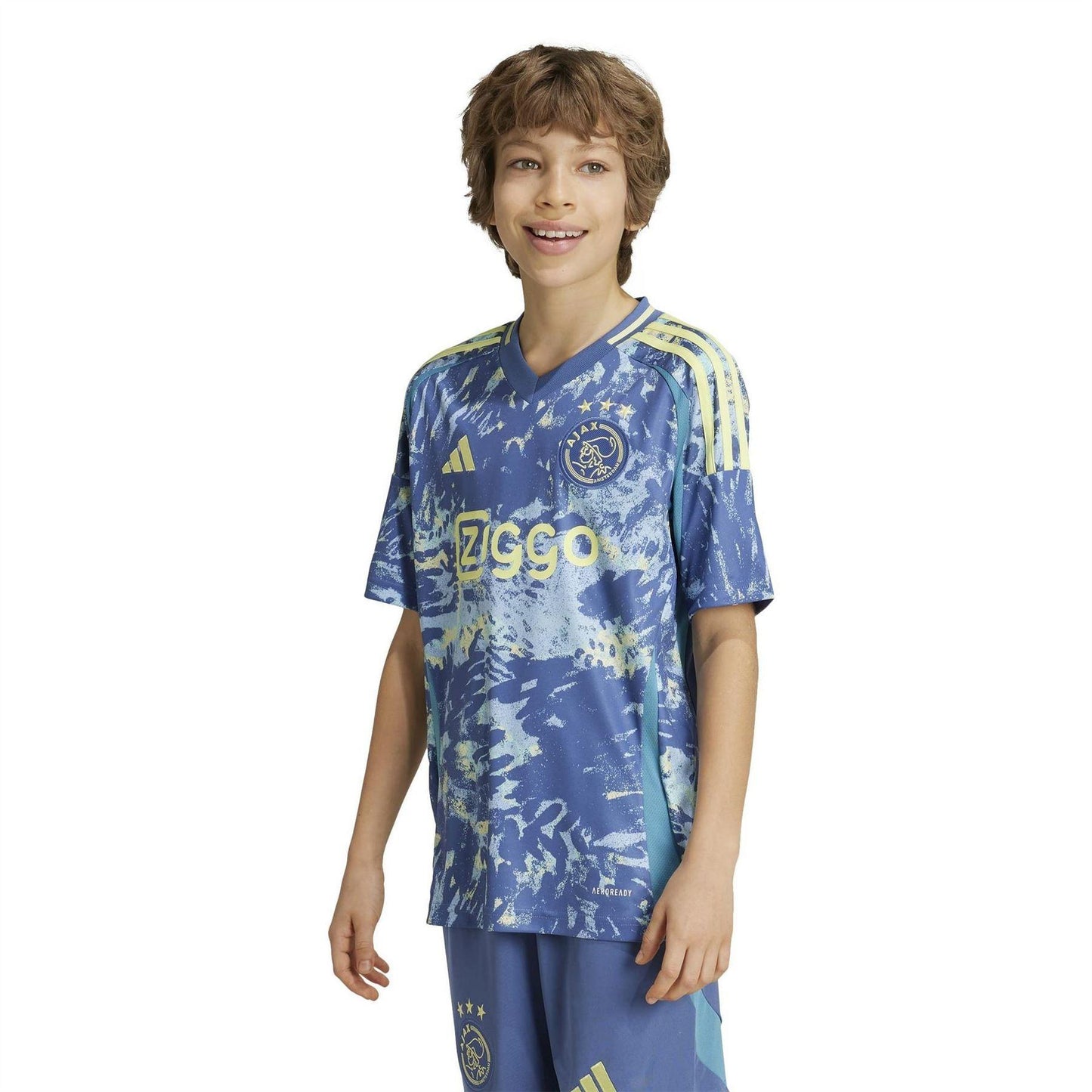 Blue - Side - Adidas Childrens-Kids Ajax Away Shirt