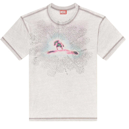 Grey - Front - Diesel Mens Regular T-Shirt