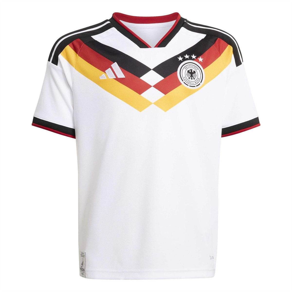 White-Black - Front - Adidas Childrens-Kids World Cup 2026 Germany DFB Home Shirt