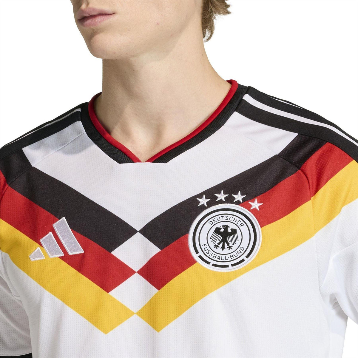 White-Black - Side - Adidas Mens World Cup 2026 Germany DFB Home Shirt