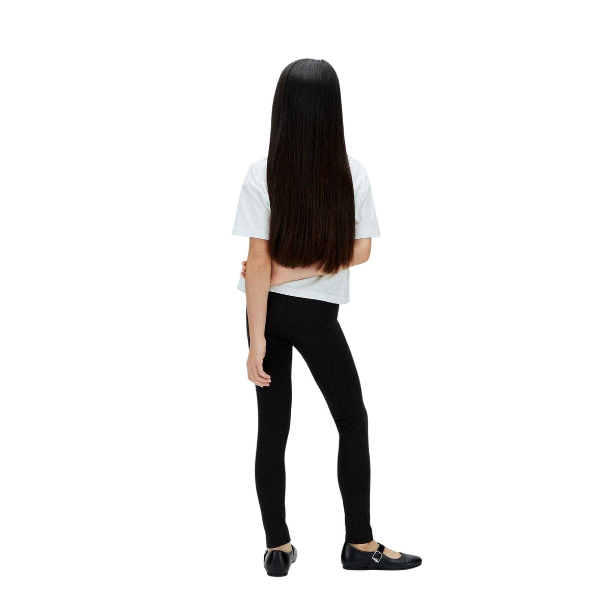 Black - Back - Calvin Klein Girls Jeans Logo Leggings