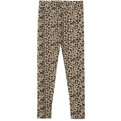 Almond - Back - Puma Girls Leopard Print Tight Leggings