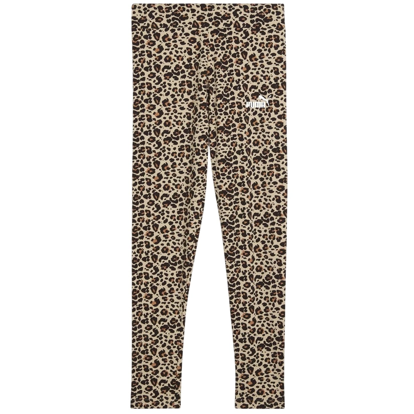 Almond - Front - Puma Girls Leopard Print Tight Leggings