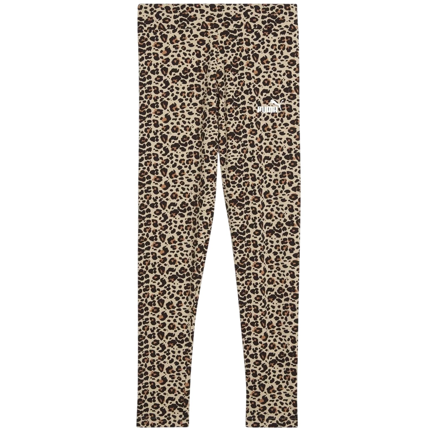 Almond - Front - Puma Girls Leopard Print Tight Leggings