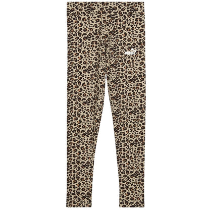 Almond - Front - Puma Girls Leopard Print Tight Leggings