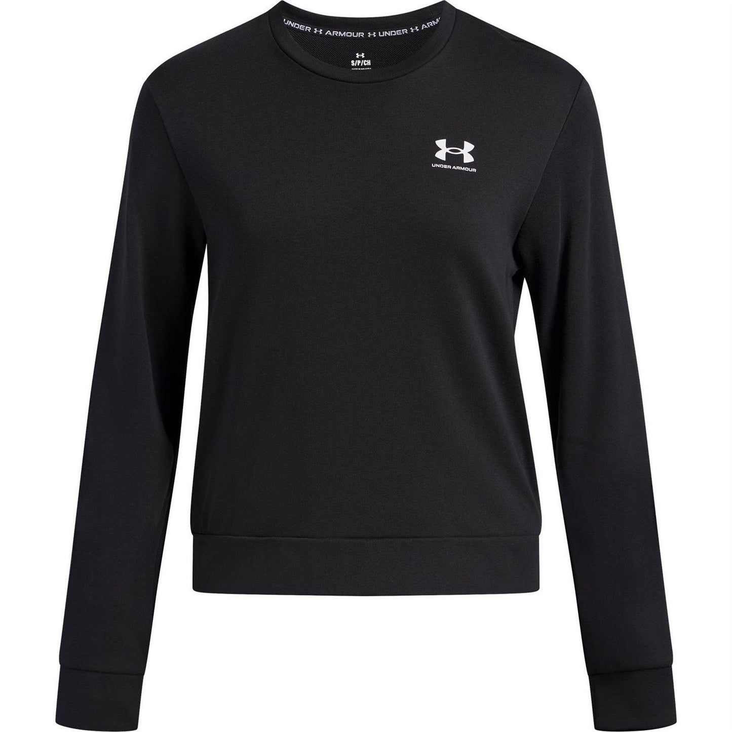 Black - Front - Under Armour Womens-Ladies Rival French Terry Crew Neck Sweatshirt