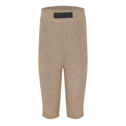 Heather Grey - Front - Fear Of God Essentials Womens-Ladies Ribbed Cycling Shorts