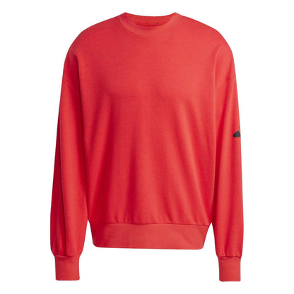 Ruby Red-Black - Front - Adidas Mens Cotton Oversized Sweatshirt
