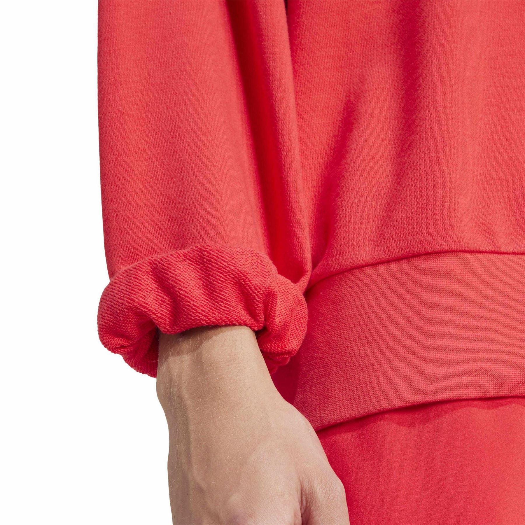 Ruby Red-Black - Side - Adidas Mens Cotton Oversized Sweatshirt
