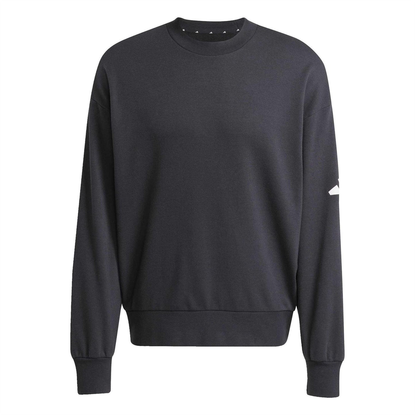 Black-White - Front - Adidas Mens Cotton Oversized Sweatshirt