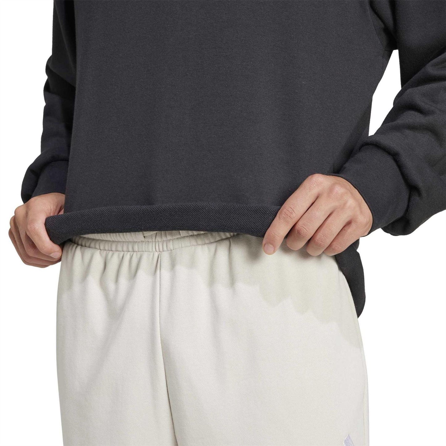 Black-White - Side - Adidas Mens Cotton Oversized Sweatshirt