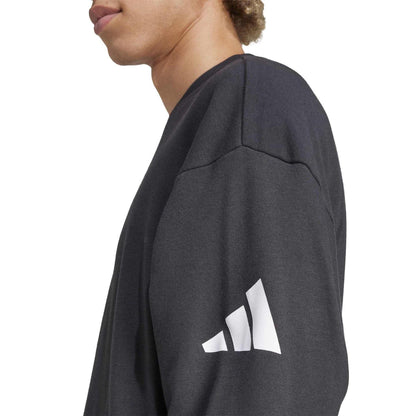 Black-White - Lifestyle - Adidas Mens Cotton Oversized Sweatshirt