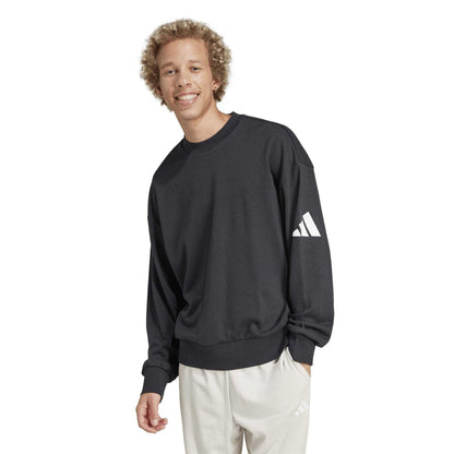 Black-White - Pack Shot - Adidas Mens Cotton Oversized Sweatshirt