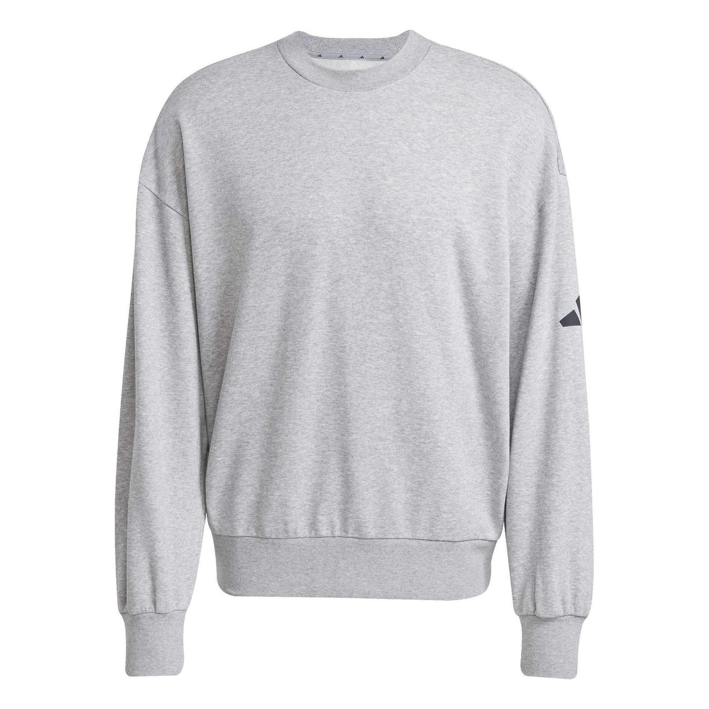 Medium Grey Heather - Front - Adidas Mens Cotton Oversized Sweatshirt