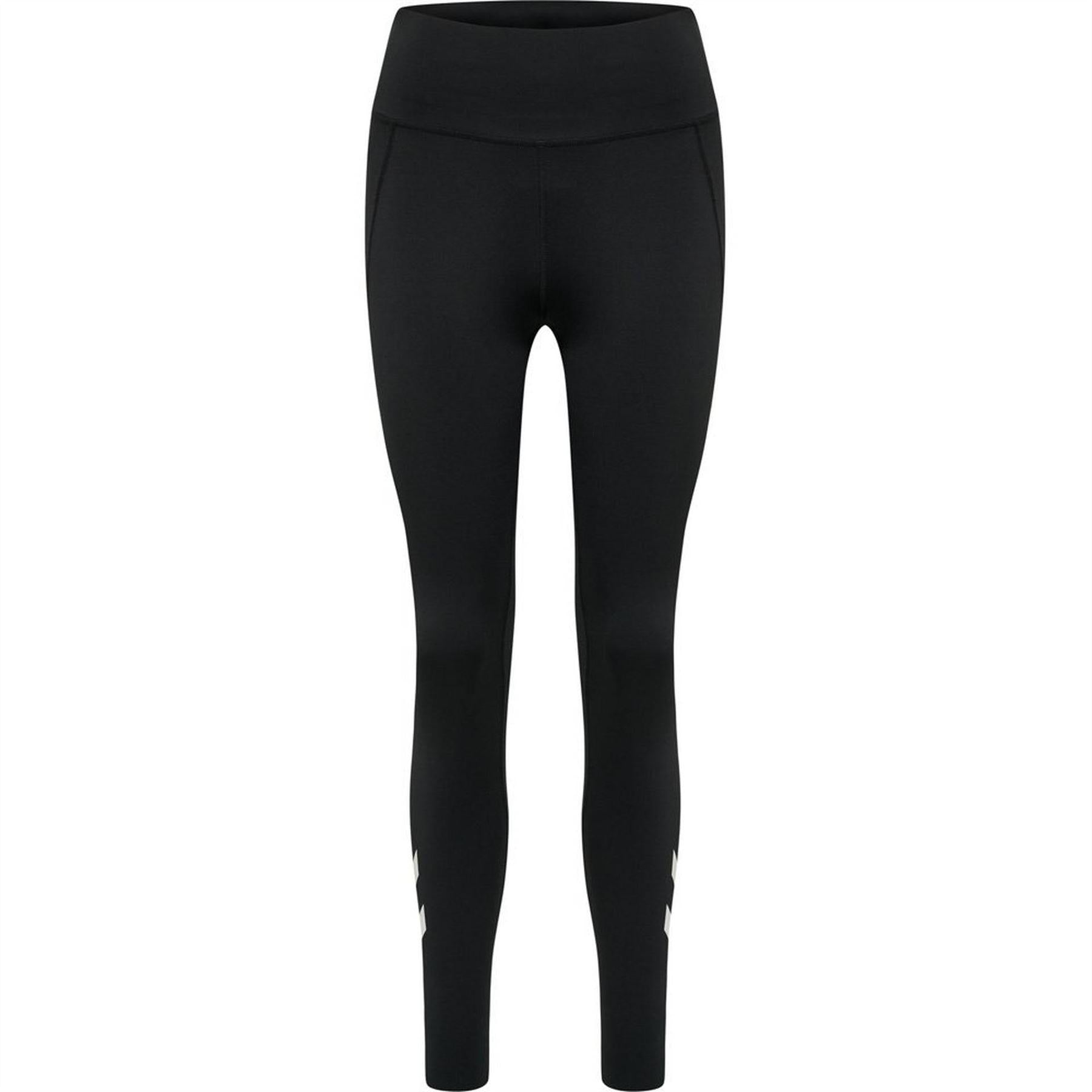 Black - Front - Hummel Womens-Ladies Logo High Waist Tights